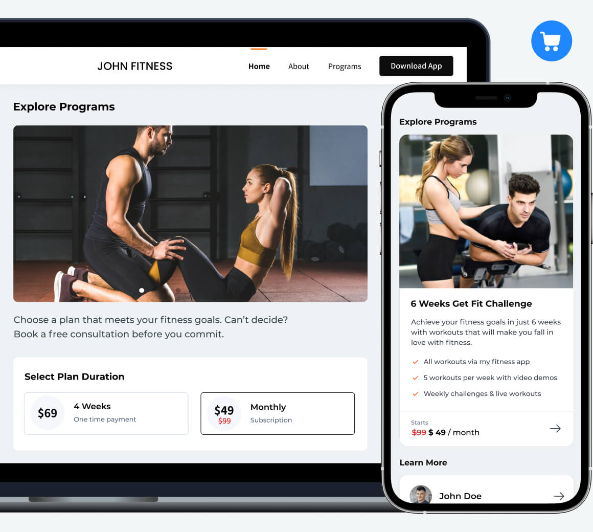 Online Fitness Trainer App Software for Personal Trainers